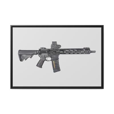 Defending Freedom - AR-15 State Painting - Just The Piece - Black Framed Wrapped Canvas - Value Collection