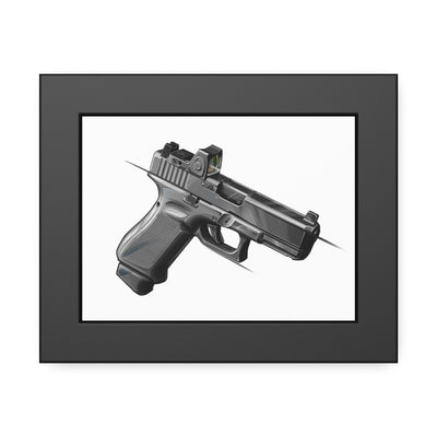 The Last Resort - OG Grey Poly Pistol Painting - Just The Piece - Black Frame - Value Collection