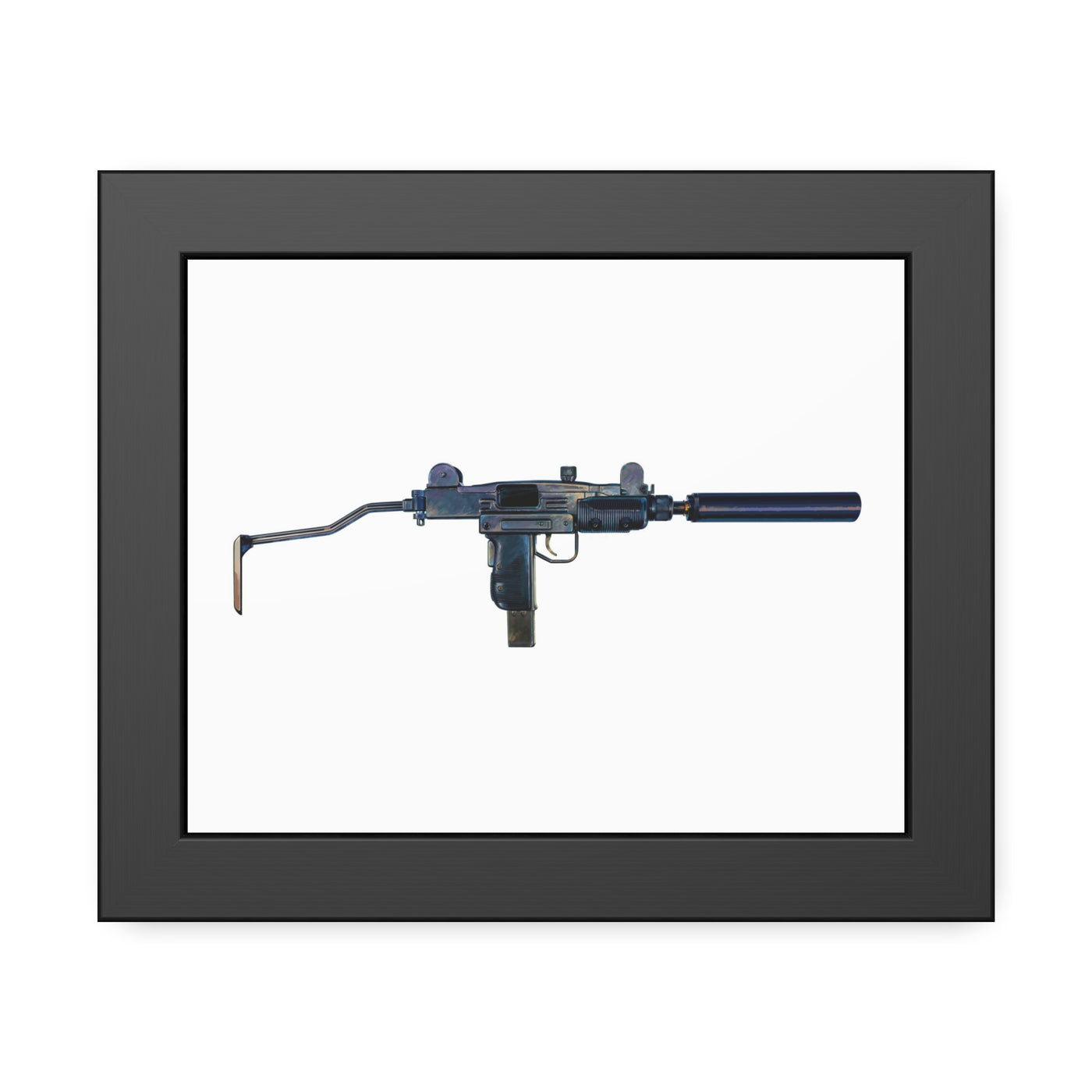 The Miniature Menace - Full Auto Subgun Painting - Just The Piece - Black Frame - Value Collection