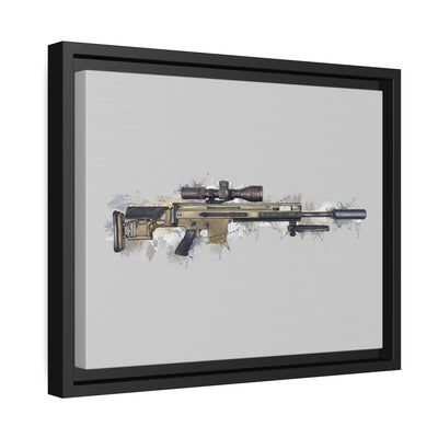 Socom Sniper Rifle Painting - Black Framed Wrapped Canvas - Value Collection