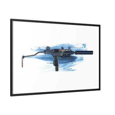 The Miniature Menace - Full Auto Subgun Painting - Black Framed Wrapped Canvas - Value Collection