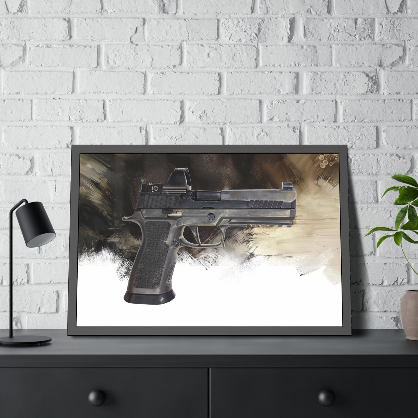 The E-Brake - Pistol Painting - Black Frame - Value Collection