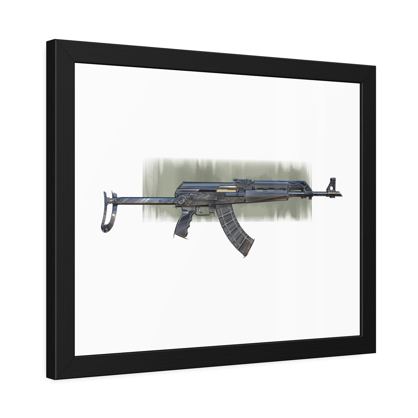 The Paratrooper / AK-47 Underfolder Painting - Black Frame - Value Collection