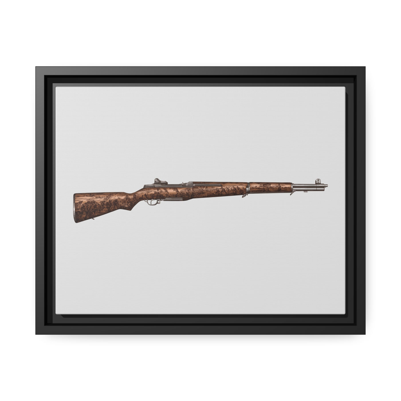 Honoring The Brave / M1 Garand / World War II D-Day Painting - Just The Piece - Black Framed Wrapped Canvas - Value Collection