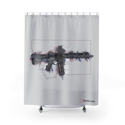 Defending Freedom - Montana - AR-15 State Shower Curtains - Colored State