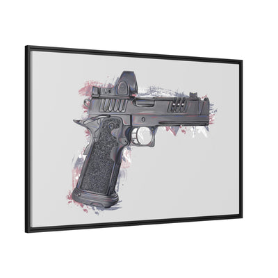 2011 Delta Pistol Painting - Black Framed Wrapped Canvas - Value Collection