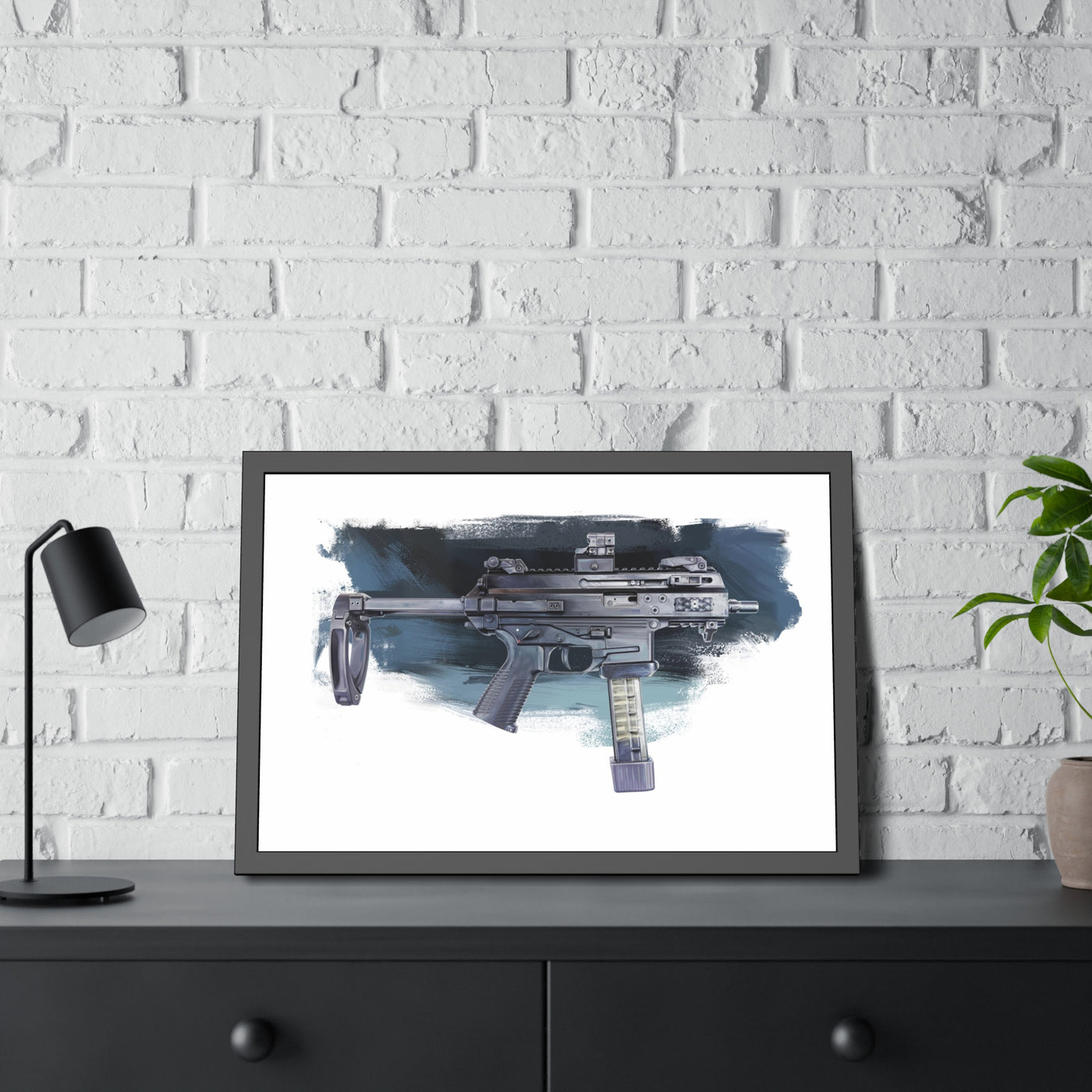 Elite Forces 9mm Carbine Painting - Black Frame - Value Collection