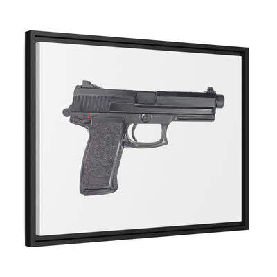 Tactical .45 ACP Poly Pistol Painting - Just The Piece - Black Framed Wrapped Canvas - Value Collection