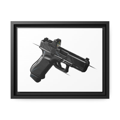 The Last Resort - OG Black Poly Pistol Painting - Just The Piece - Black Framed Wrapped Canvas - Value Collection