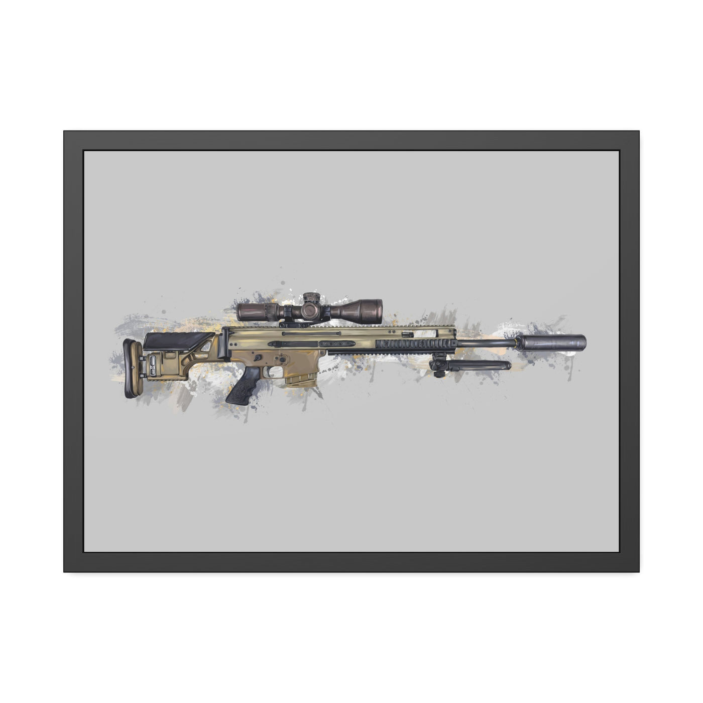 Socom Sniper Rifle Painting - Black Frame - Value Collection