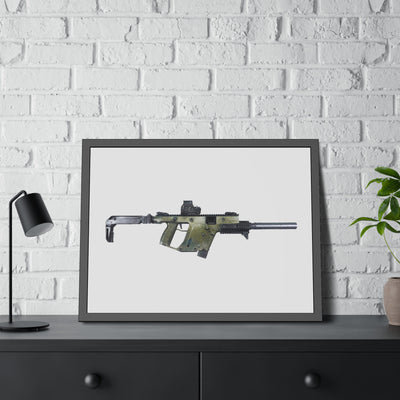 The Vindicator - Suppressed SMG Painting - Just The Piece - Black Frame - Value Collection