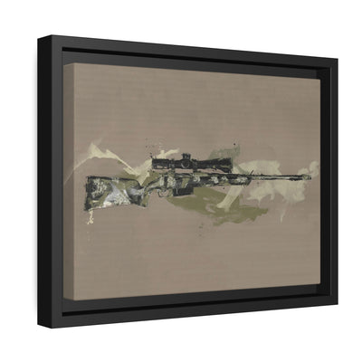 The Harvester - Long Range Hunting Rifle Painting (Minimal) - Black Framed Wrapped Canvas - Value Collection