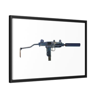 The Miniature Menace - Full Auto Subgun Painting - Just The Piece - Black Framed Wrapped Canvas - Value Collection