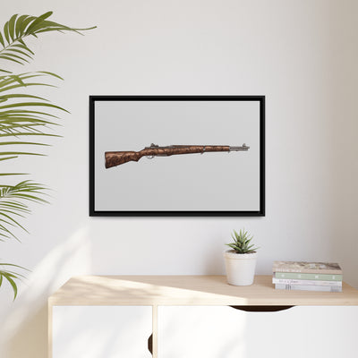 Honoring The Brave / M1 Garand / World War II D-Day Painting - Just The Piece - Black Framed Wrapped Canvas - Value Collection