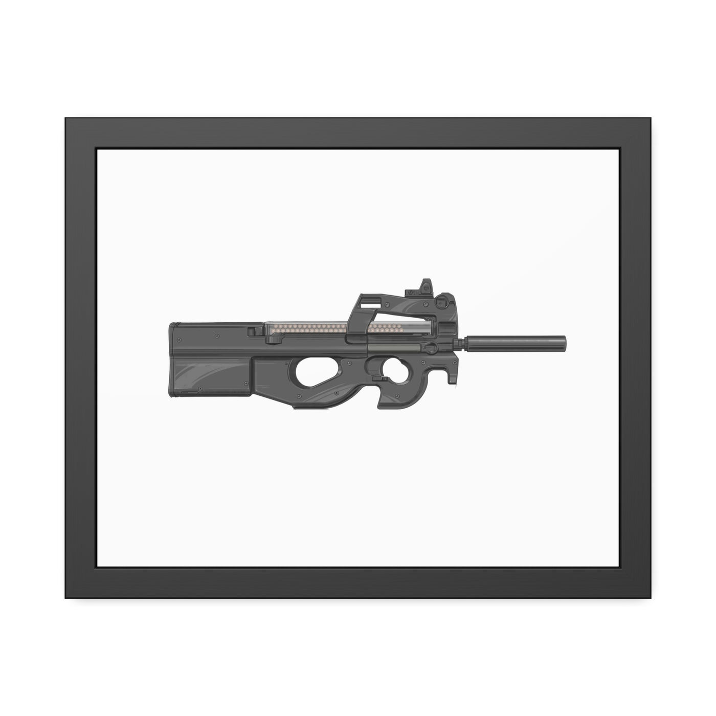 Secret Service Subgun - Bullpup 5.7x28mm Painting - Just The Piece - Black Frame - Value Collection