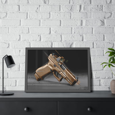 The Last Resort - OG Tan Poly Pistol Painting - Black Frame - Value Collection