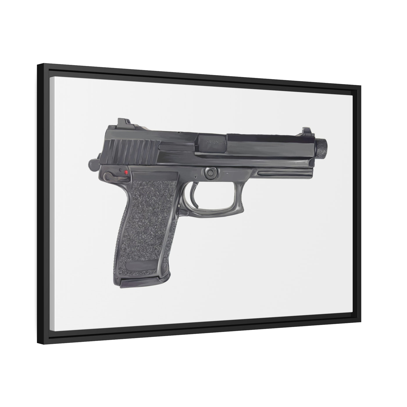 Tactical .45 ACP Poly Pistol Painting - Just The Piece - Black Framed Wrapped Canvas - Value Collection