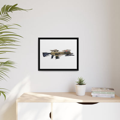 German 7.62x51mm AR10 Battle Rifle Painting - Black Framed Wrapped Canvas - Value Collection