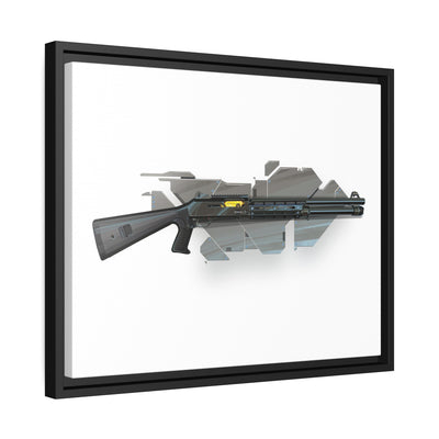 Special Ops Shotgun 12 Gauge Painting - Black Framed Wrapped Canvas - Value Collection