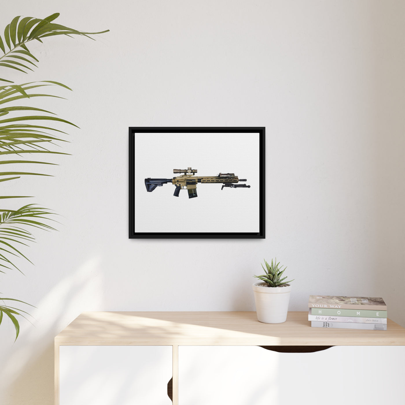 German 7.62x51mm AR10 Battle Rifle Painting - Just The Piece - Black Framed Wrapped Canvas - Value Collection