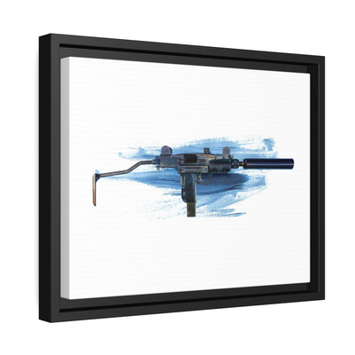 The Miniature Menace - Full Auto Subgun Painting - Black Framed Wrapped Canvas - Value Collection