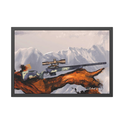 Carbon Fiber Bolt Action Hunting Rifle Painting - Black Frame - Value Collection