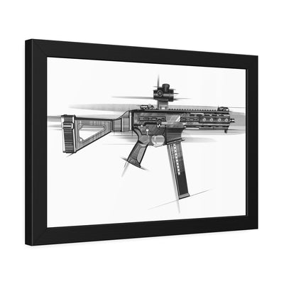 .45 Cal SMG Painting - Black Frame - Value Collection