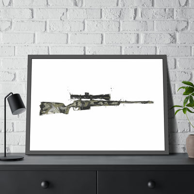 The Harvester - Long Range Hunting Rifle Painting - Just The Piece - Black Frame - Value Collection