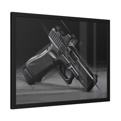 The Last Resort - OG Black Poly Pistol Painting - Black Frame - Value Collection