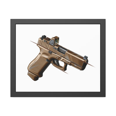 The Last Resort - OG Tan Poly Pistol Painting - Just The Piece - Black Frame - Value Collection