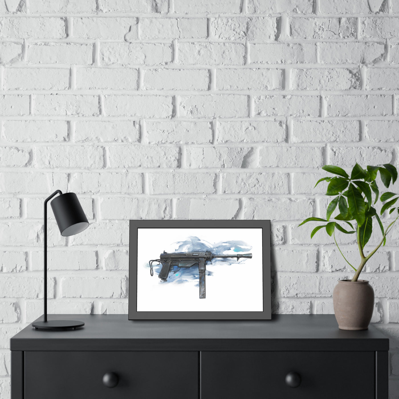 Grease Gun Painting - Black Frame - Value Collection