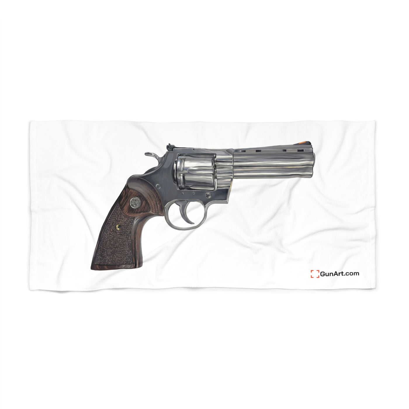 Wood & Stainless .357 Magnum Revolver Towel - Just The Piece