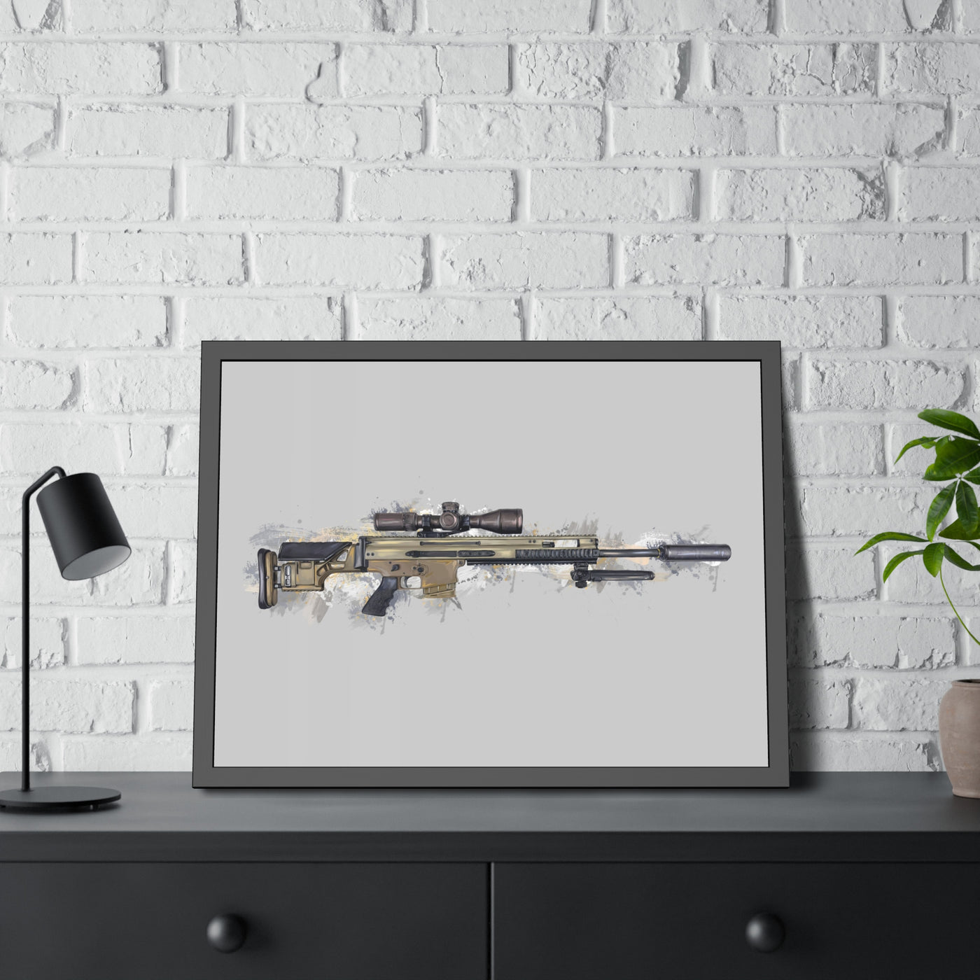 Socom Sniper Rifle Painting - Black Frame - Value Collection