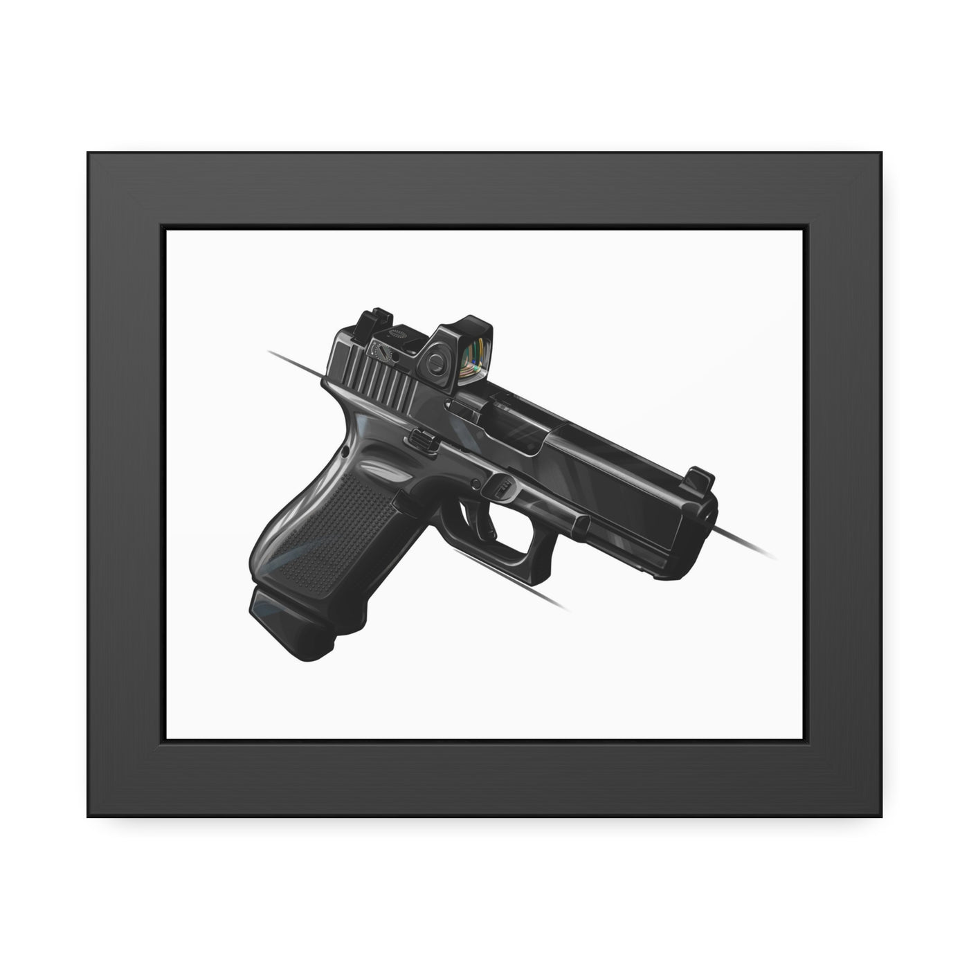 The Last Resort - OG Black Poly Pistol Painting - Just The Piece - Black Frame - Value Collection