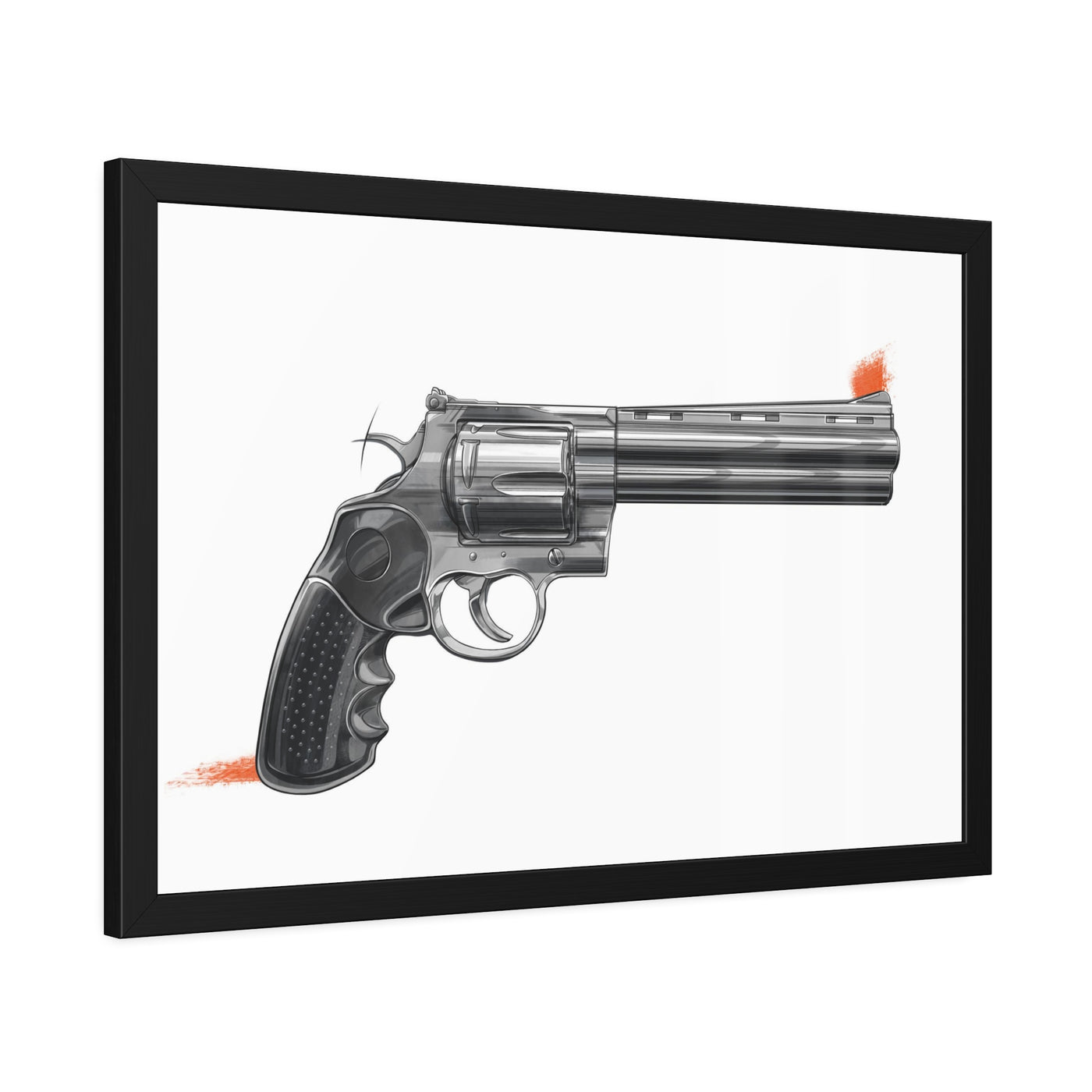 Stainless .44 Mag Revolver Painting - Just The Piece - Black Frame - Value Collection