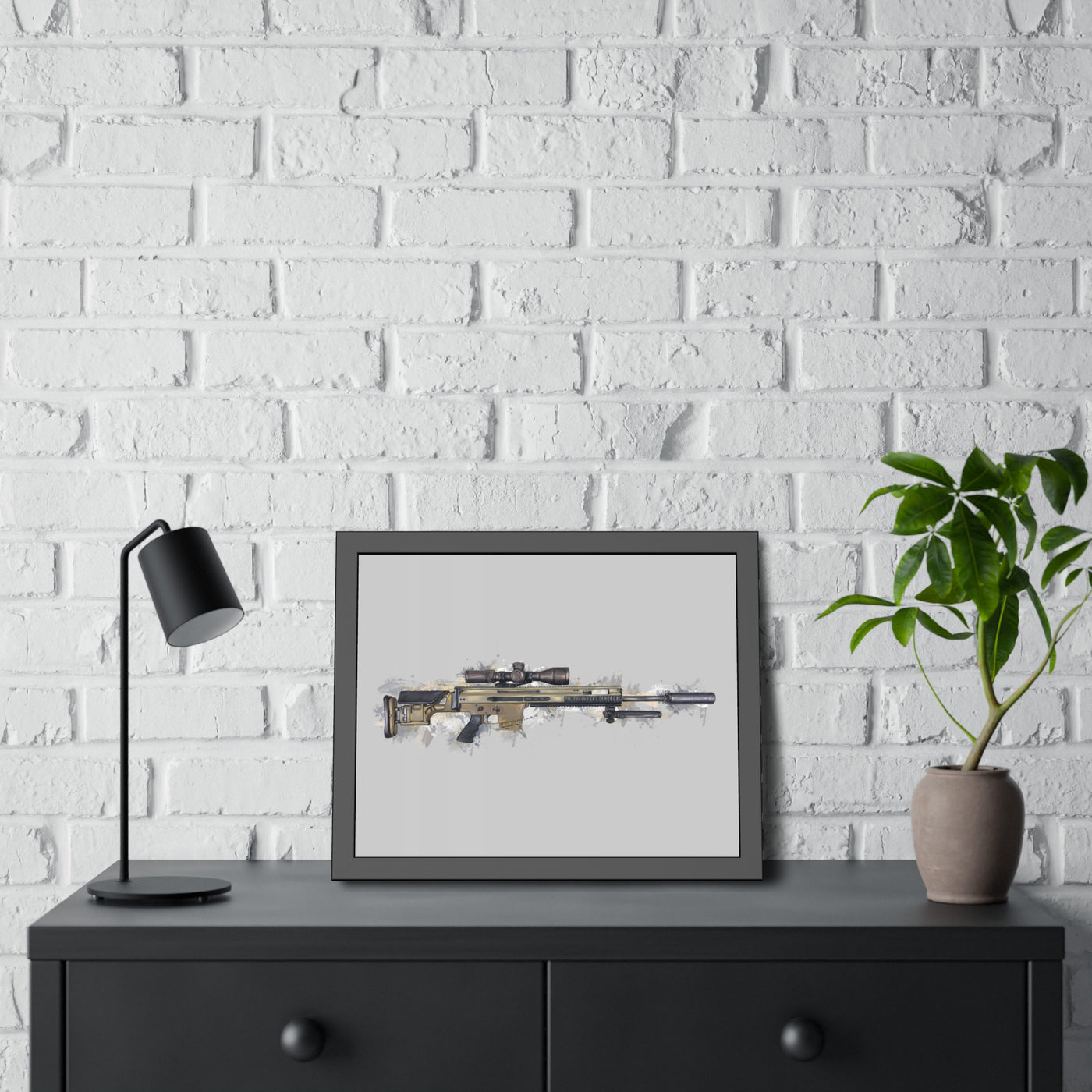 Socom Sniper Rifle Painting - Black Frame - Value Collection