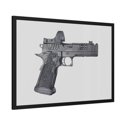 2011 Delta Pistol Painting - Just The Piece - Black Frame - Value Collection