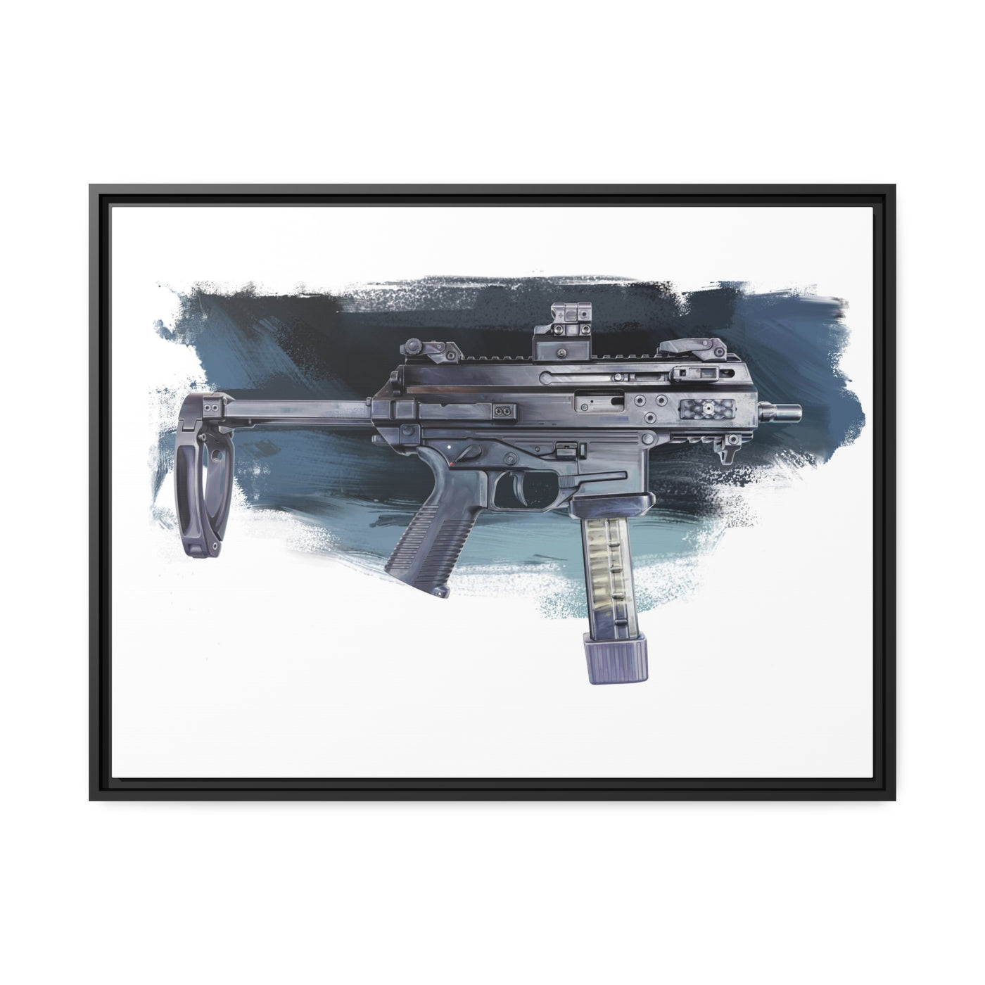 Elite Forces 9mm Carbine Painting - Black Framed Wrapped Canvas - Value Collection