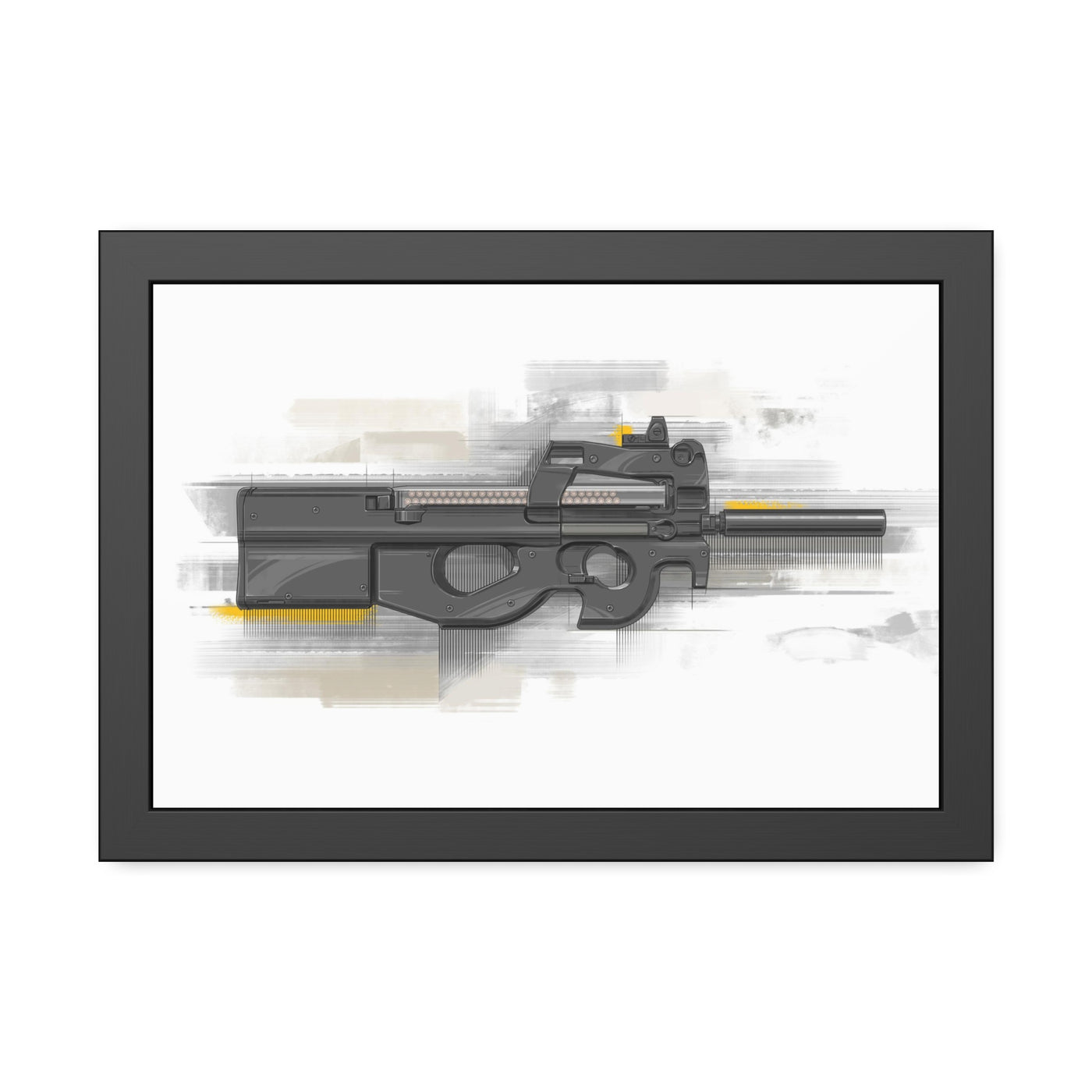 Secret Service Subgun - Bullpup 5.7x28mm Painting - Black Frame - Value Collection