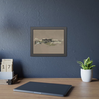 The Harvester - Long Range Hunting Rifle Painting (Minimal) - Black Frame - Value Collection