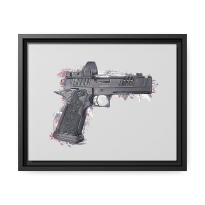 2011 Delta Pistol Painting - Black Framed Wrapped Canvas - Value Collection