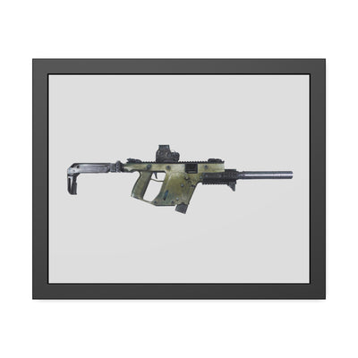 The Vindicator - Suppressed SMG Painting - Just The Piece - Black Frame - Value Collection
