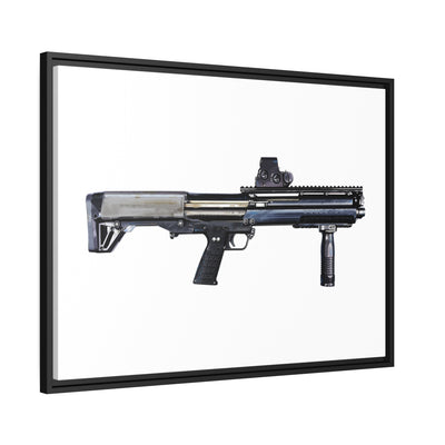 Tactical Bullpup Shotgun Painting - Just The Piece - Black Framed Wrapped Canvas - Value Collection