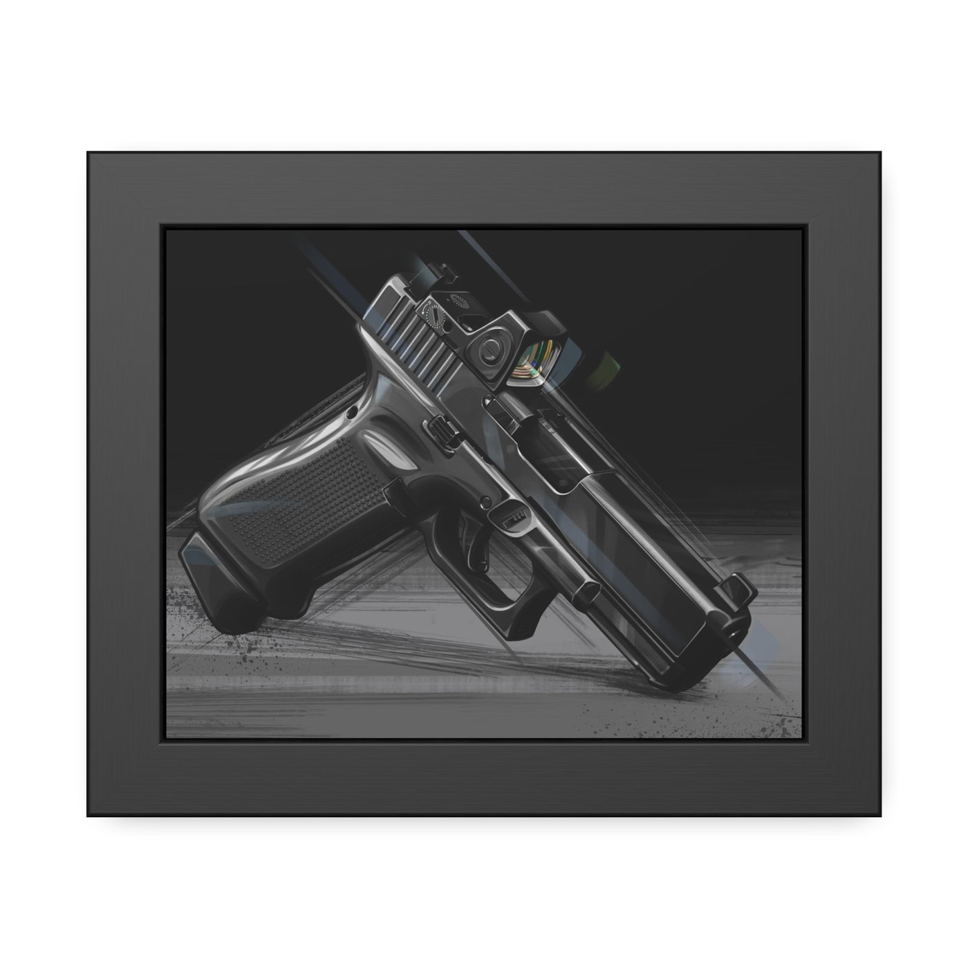 The Last Resort - OG Black Poly Pistol Painting - Black Frame - Value Collection