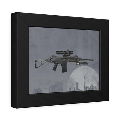 The Urban Sniper Painting - Grey Background - Black Frame - Value Collection