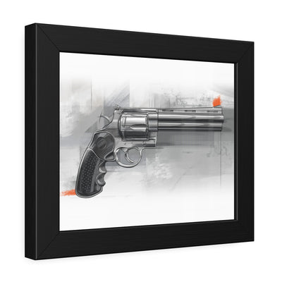 Stainless .44 Mag Revolver Painting - Black Frame - Value Collection