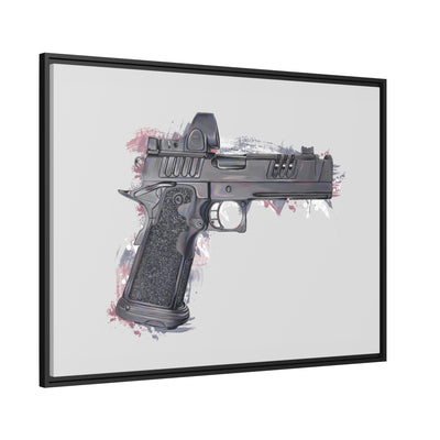 2011 Delta Pistol Painting - Black Framed Wrapped Canvas - Value Collection