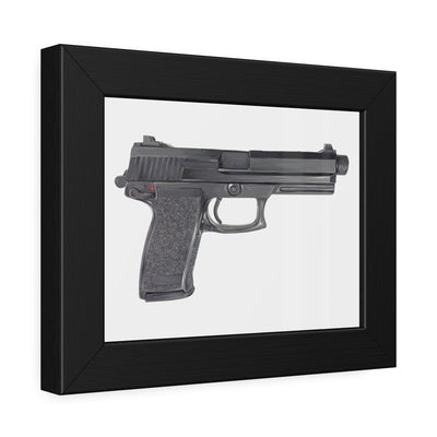 Tactical .45 ACP Poly Pistol Painting - Just The Piece - Black Frame - Value Collection