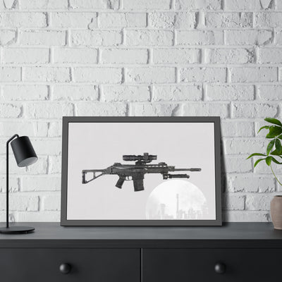 The Urban Sniper Painting - White Background - Black Frame - Value Collection