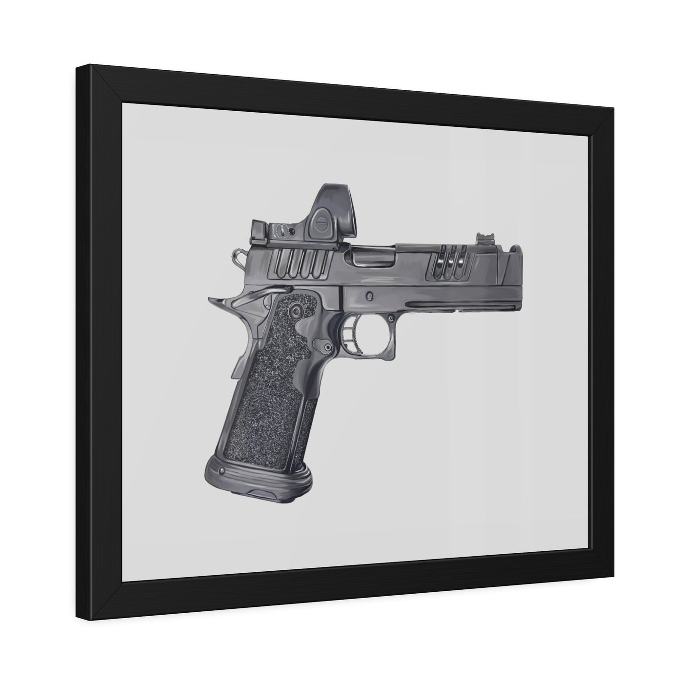 2011 Delta Pistol Painting - Just The Piece - Black Frame - Value Collection